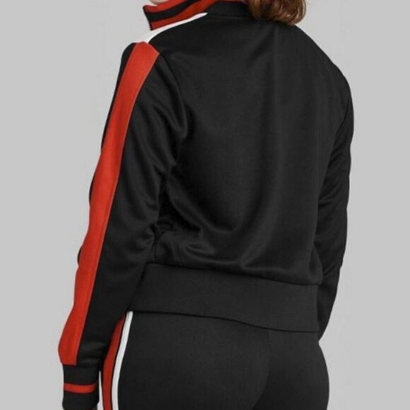 NWT WILD FABLE Women's Track Zip Up Jacker - Black-Red -White Size XS - Picture 2 of 12